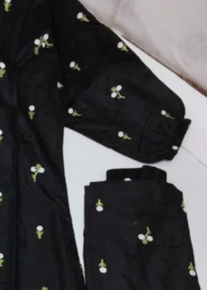Floral (black) 2PC-Embroidered-Haveli
