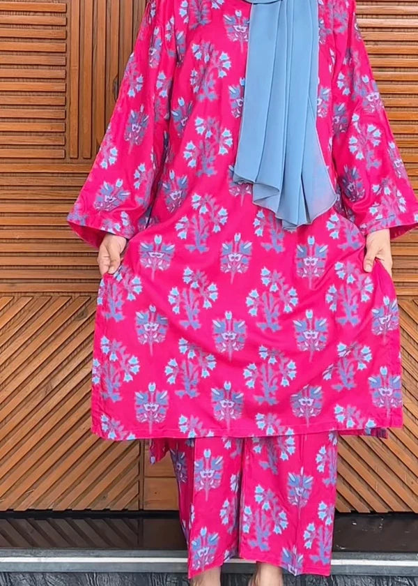 Iris (Pink) 2PC-Printed-Haveli