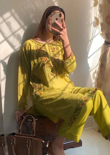 Pocket (Green) 2PC-Embroidered-Haveli
