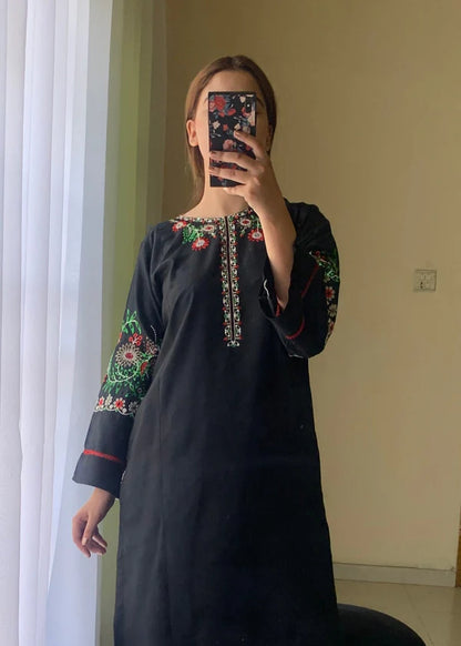 Early bird (Black) 2pc-Embroidered- Haveli