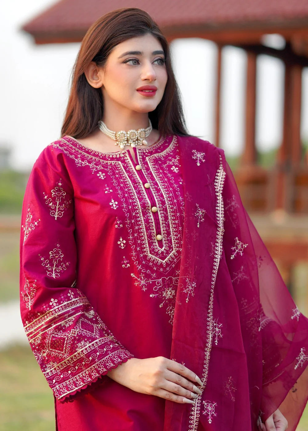 Mirha 3PC-Embroidered -Haveli