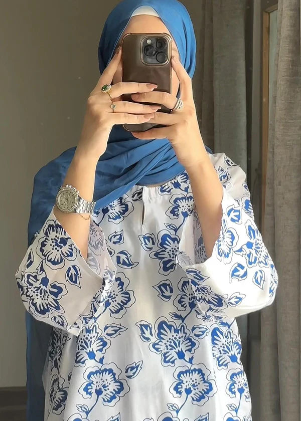 Bloom (Sky blue) 2PC-Printed-Haveli