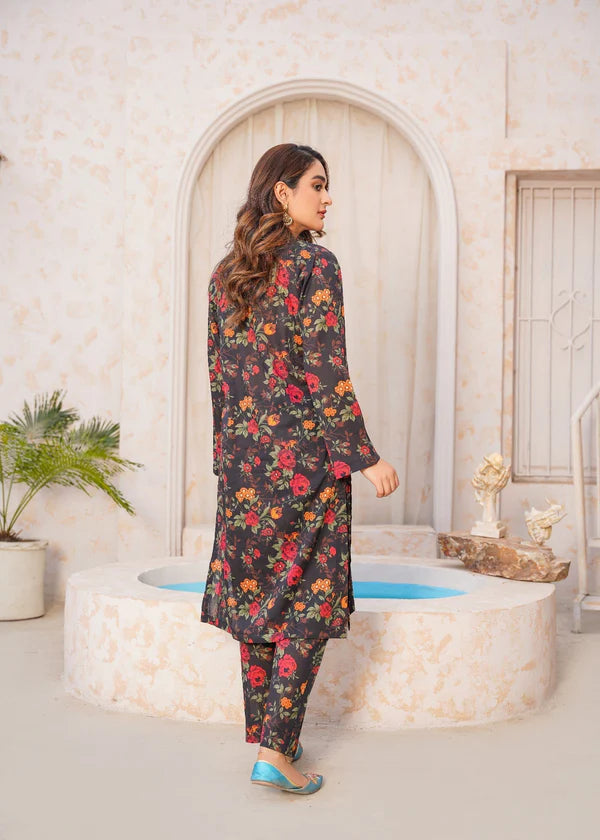 Rangkhas (Black) 2pc-Printed - Haveli