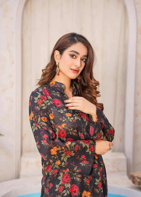 Rangkhas (Black) 2pc-Printed - Haveli