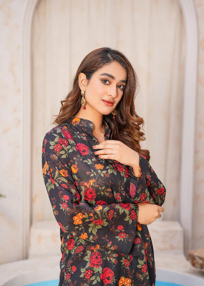 Rangkhas (Black) 2pc-Printed - Haveli