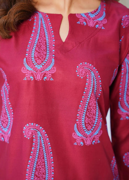 Soha (Maroon) 2PC - Printed