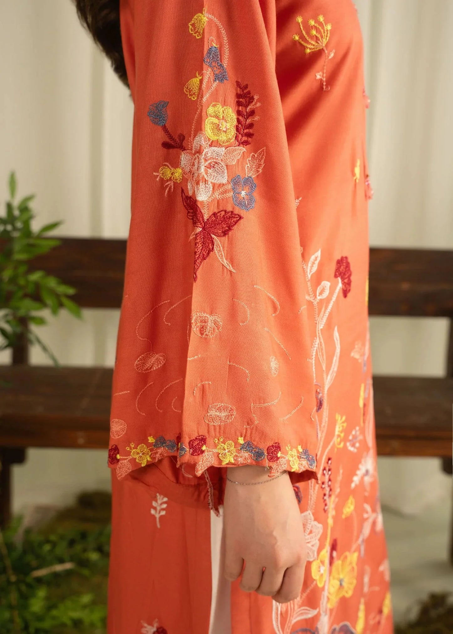 Sahrosh (Orange) 2PC - Embroidered