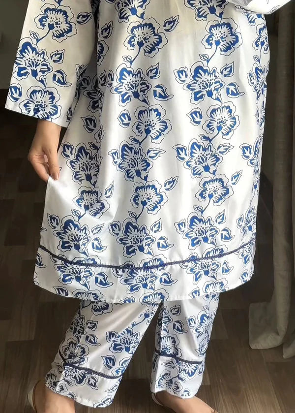 Bloom (Sky blue) 2PC-Printed-Haveli