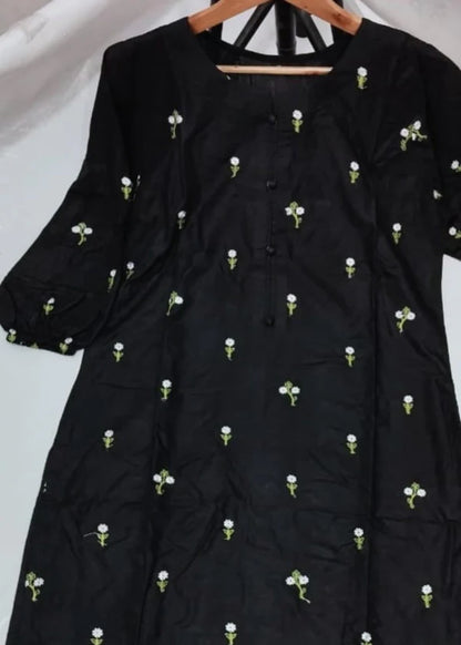 Floral (black) 2PC-Embroidered-Haveli