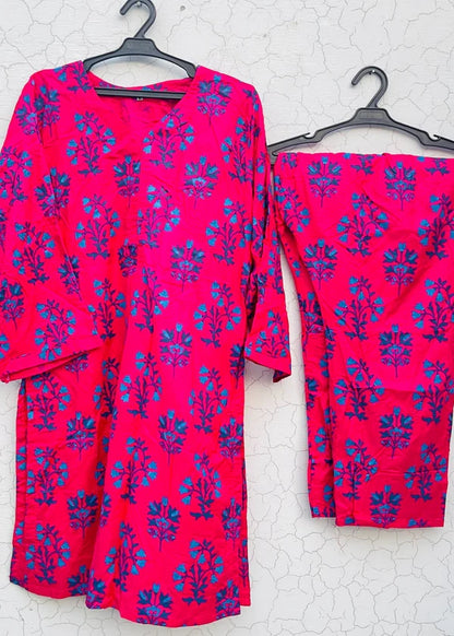 Iris (Pink) 2PC-Printed-Haveli