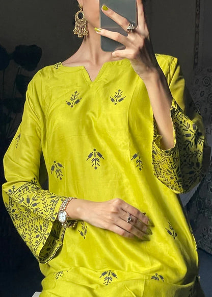 Arrow(Apple Green) 2PC-Printed-Haveli