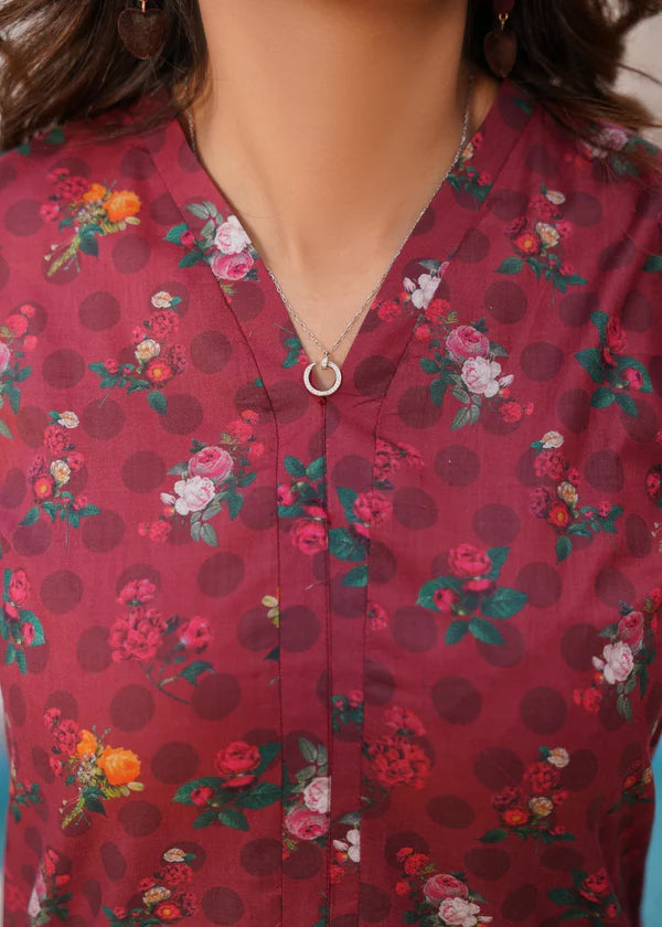 Rangkhas (Maroon) 2pc-Printed - Haveli