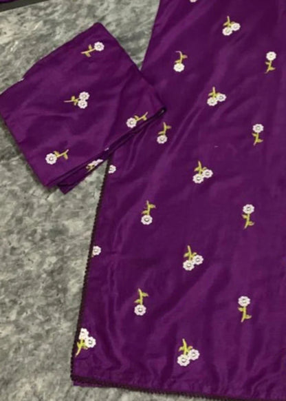 Floral (Purple) 2PC-Embroidered-Haveli