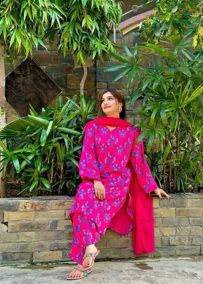 Iris (Pink) 2PC-Printed-Haveli
