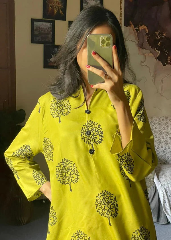 Tree (apple green) 2PC-Printed-Haveli