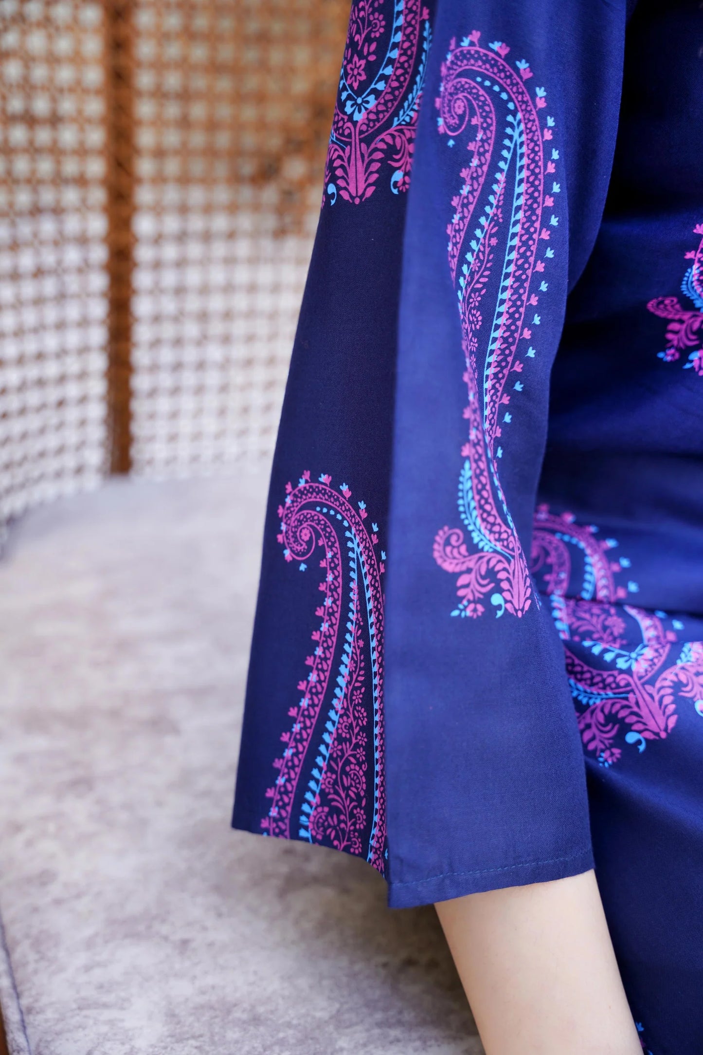 Soha (Navy Blue) 2PC - Printed