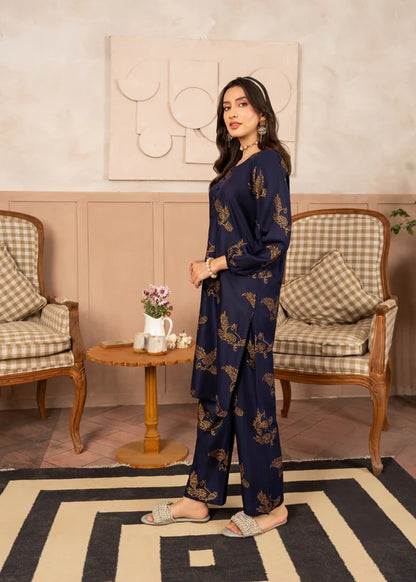 Sparrow (Navy) 2PC-Printed-Haveli