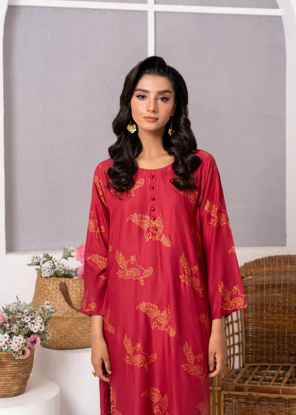 Sparrow (Maroon) 2PC-Printed-Haveli