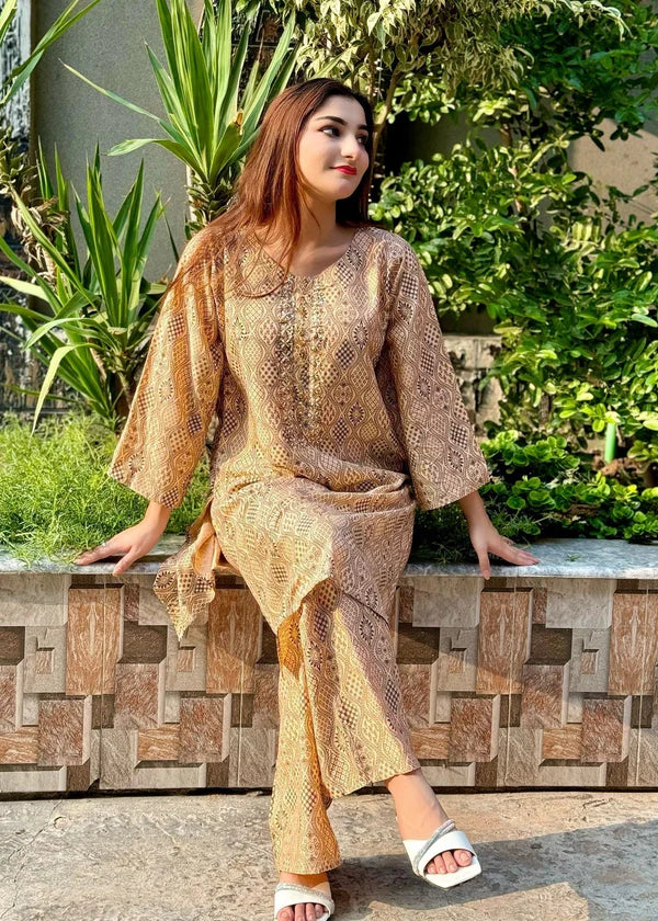 Handmade 2pc-Printed- Haveli