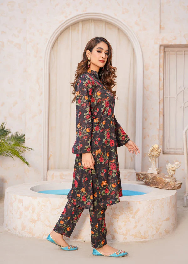 Rangkhas (Black) 2pc-Printed - Haveli