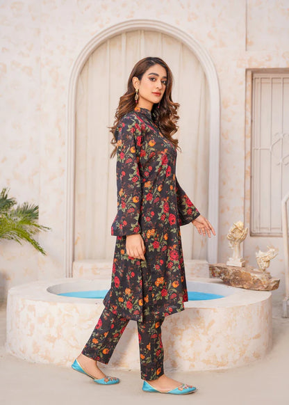 Rangkhas (Black) 2pc-Printed - Haveli