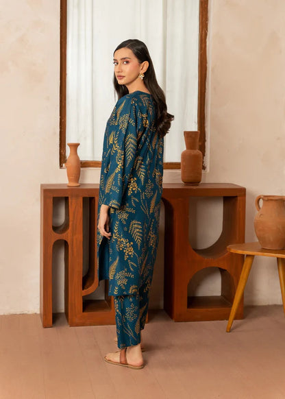 Leave (teal) 2PC-Printed-Haveli