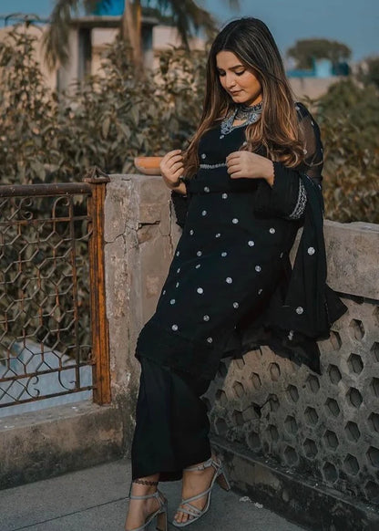 Hania 3pc-Embroidered - Haveli