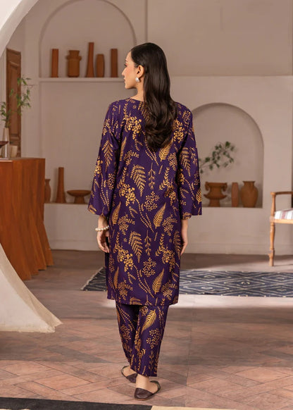 Leave (purple ) 2PC-Printed-Haveli