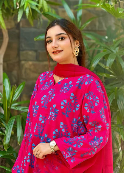 Iris (Pink) 2PC-Printed-Haveli