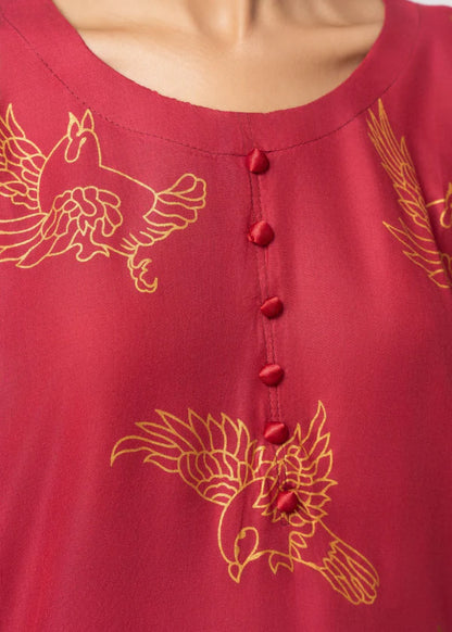Sparrow (Maroon) 2PC-Printed-Haveli