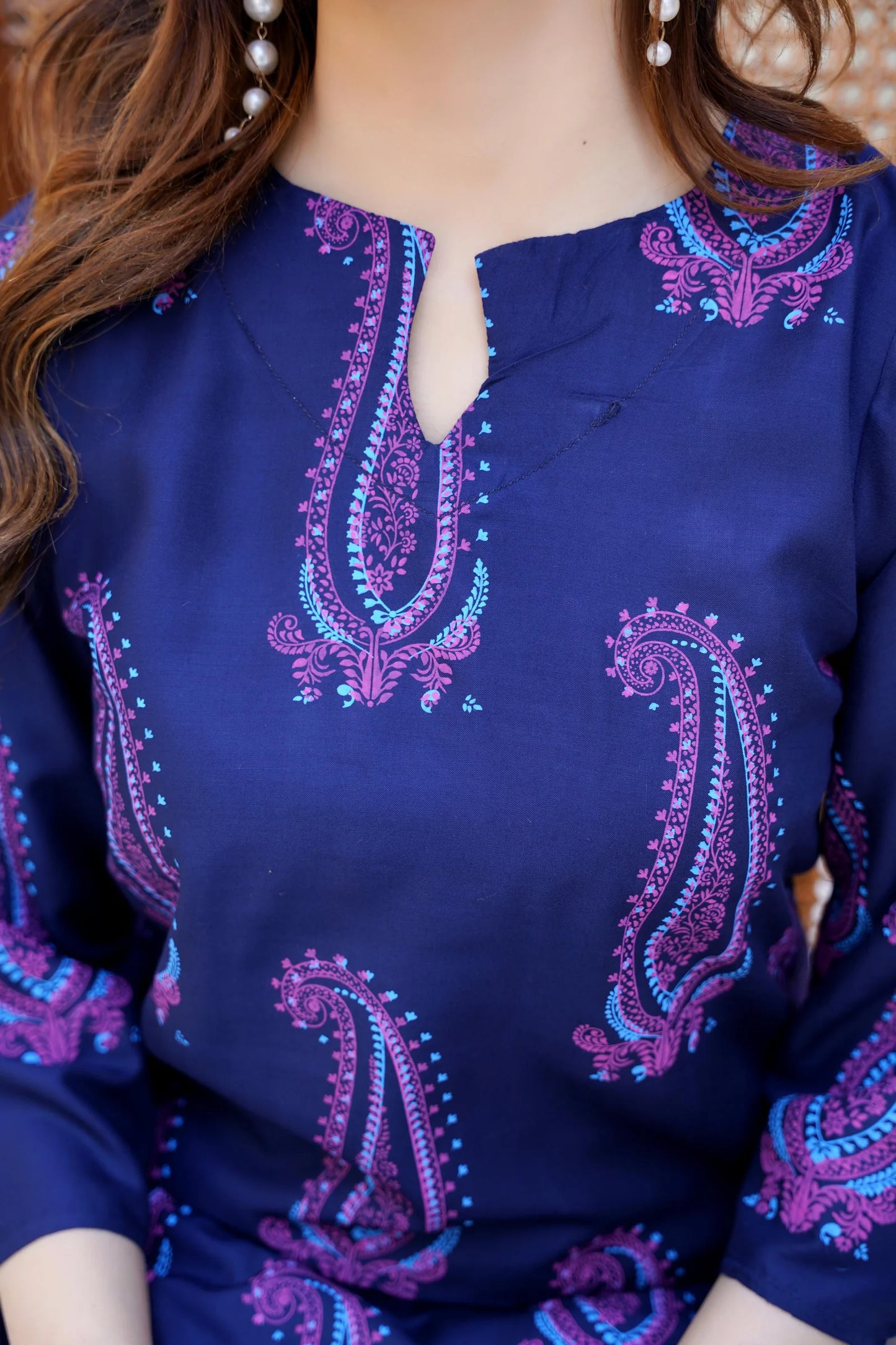 Soha (Navy Blue) 2PC - Printed