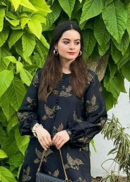 Sparrow (Black) 2PC-Printed-Haveli