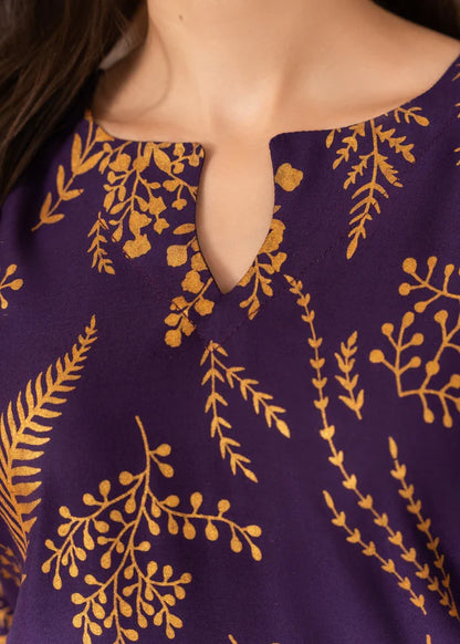 Leave Purple 2PC - Printed