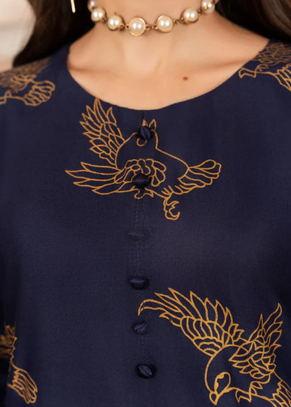 Sparrow (Navy) 2PC-Printed-Haveli