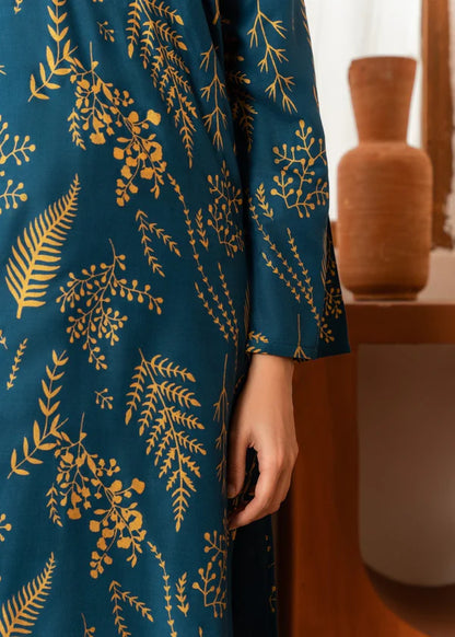 Leave (teal) 2PC-Printed-Haveli