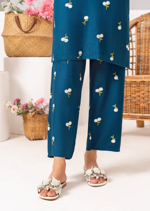 Floral (teal ) 2PC-Embroidered-Haveli