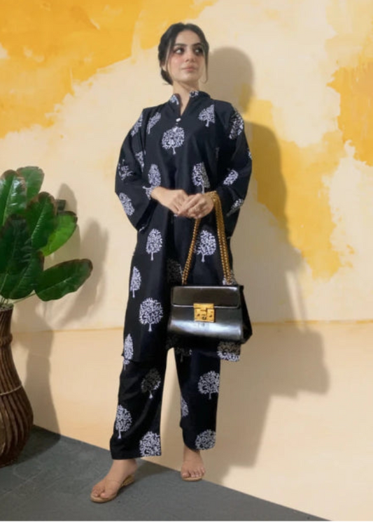 Tree Black 2PC - Printed