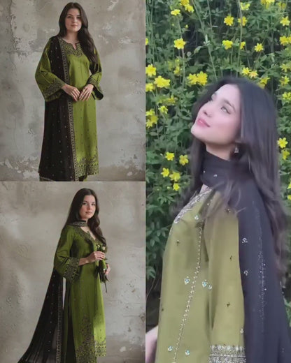 Ezzah 3PC - Embroidered